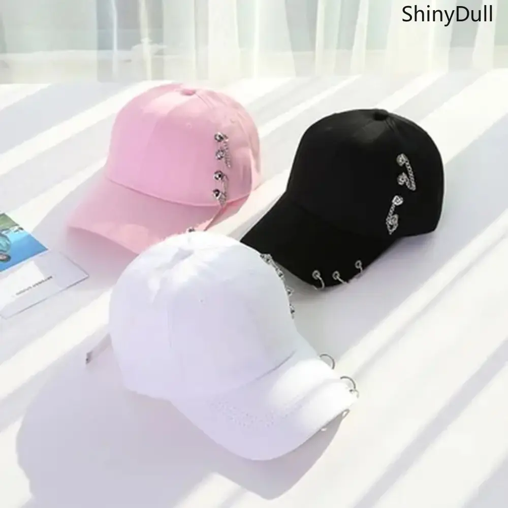 Unisex Solid Color Acrylic Classic Hip-Hop Baseball Cap - Rivets & Side Rings, Snapback, Adjustable Outdoor Casual Cap, Hats for Women, All-Season Fit, Hats Snapback, Adjustable Outdoor Cap