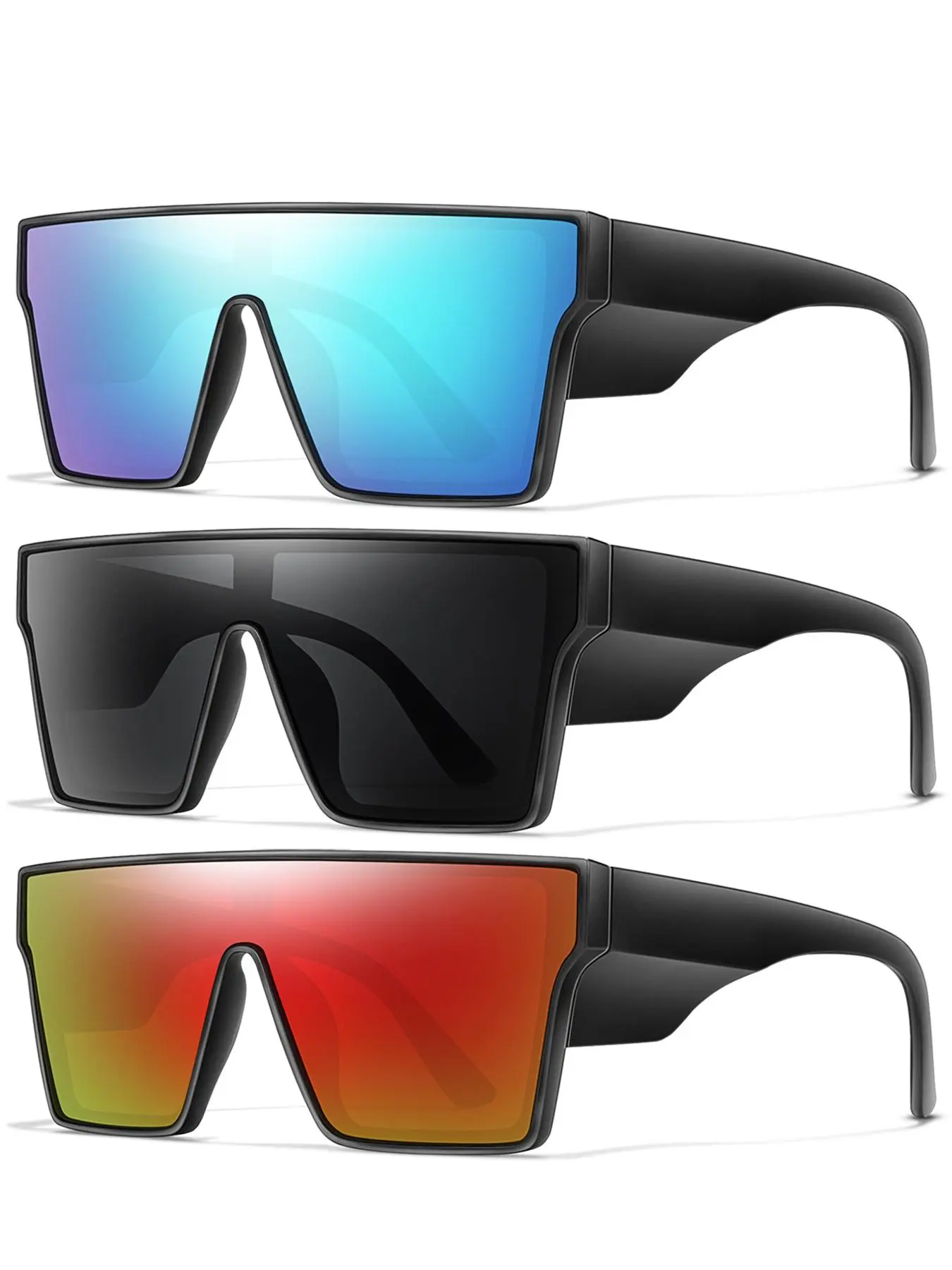 Unisex Square Frame Sunglasses, Trendy Casual Tinted Lens Flat Top Sunglasses, Fashionable Frames Sunglasses for Everyday Use, Fashion Accessories for Outdoor Activities, Summer Trendy Sunglasses, Trendy Styling Sunglasses
