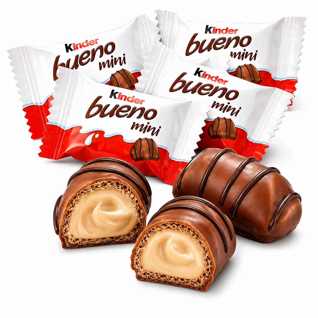Kinder Bueno Minis – Crispy Milk Chocolate Wafer with Hazelnut Cream – Bulk Value Bag