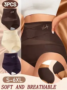 S-6XL large size underwear 1/2/3/4/5/6/7 PCS women's high waist shaping pants cross abdomen underwear comfortable breathable, hip lifting waist shaping sexy, mesh splicing