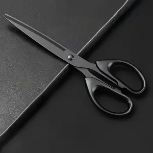 2 Pieces, Heavy Duty, Durable Black Edge Thick Scissors in Rust-Proof Stainless Steel with Anti-Stick Coating - Ergonomic Grip for Home, Office, Art Paper and Tape Cutting | Scissors for Cutting, Beautiful Look, Strong Construction, Cutting Supplies