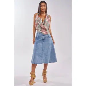 BRITNEY MIDI DENIM SKIRT