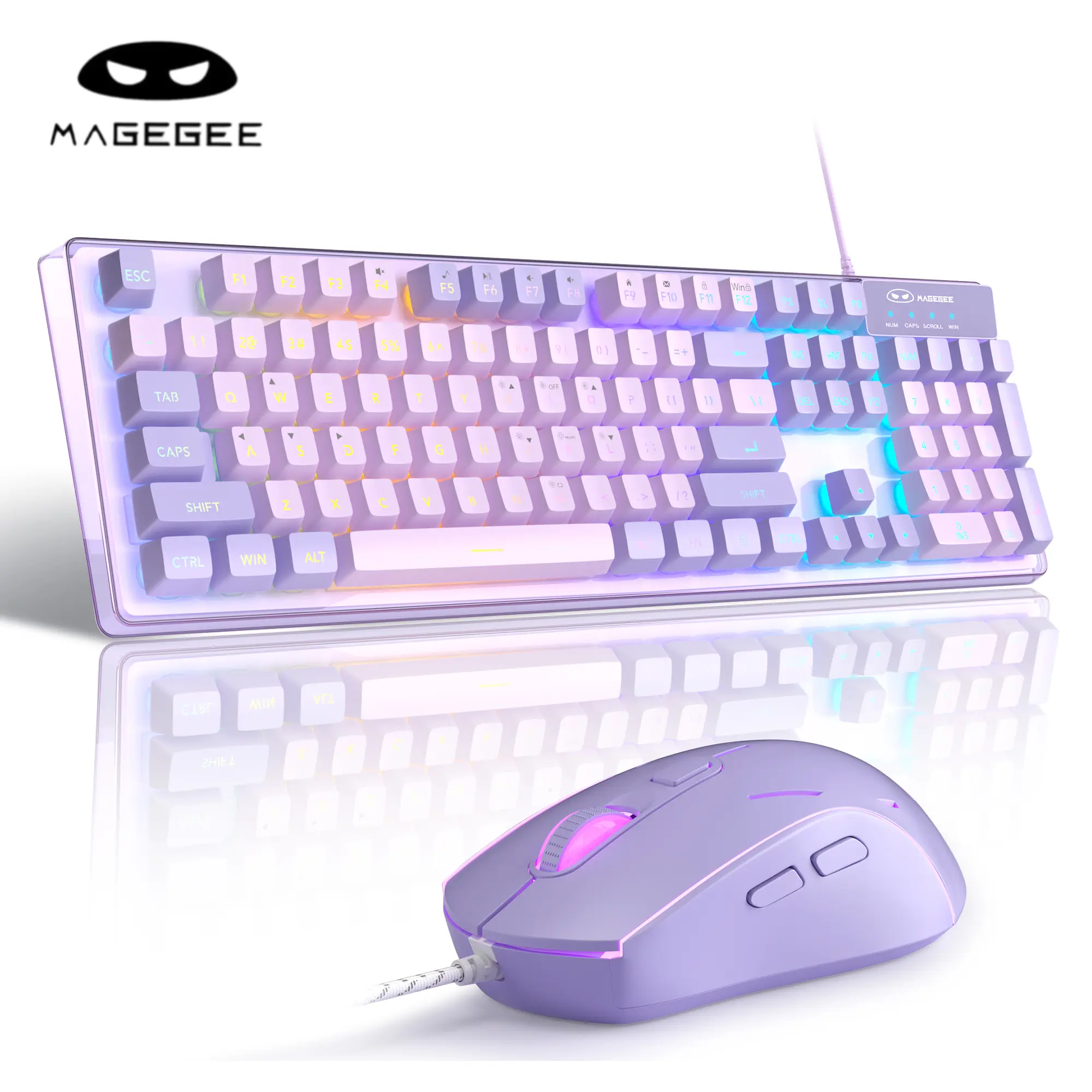 MageGee K1 Gaming Keyboard and Mouse Combo, RGB LED Backlit Wired Keyboard with 104 Key Computer PC Gaming Keyboard for PC/Laptop