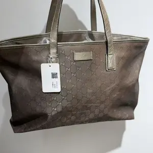 Pre-owned GUCCI Metallic Bronze GG Monogram Large Tote Handbag