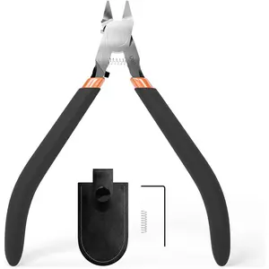 Model Nippers with Ultra-thin Single Edge,  4.9 inch Sprue  for Beginners to Build Gundam, U02 Model Cippers for Plastic Model Repairing and Fixing (Black)