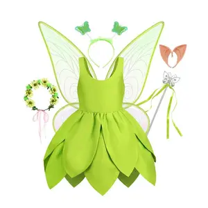 Kids Girl��s Cosplay Costume, Sleeveless Dress Butterfly Wings Wand Hair Hoop Fairy Outfit Halloween Costume
