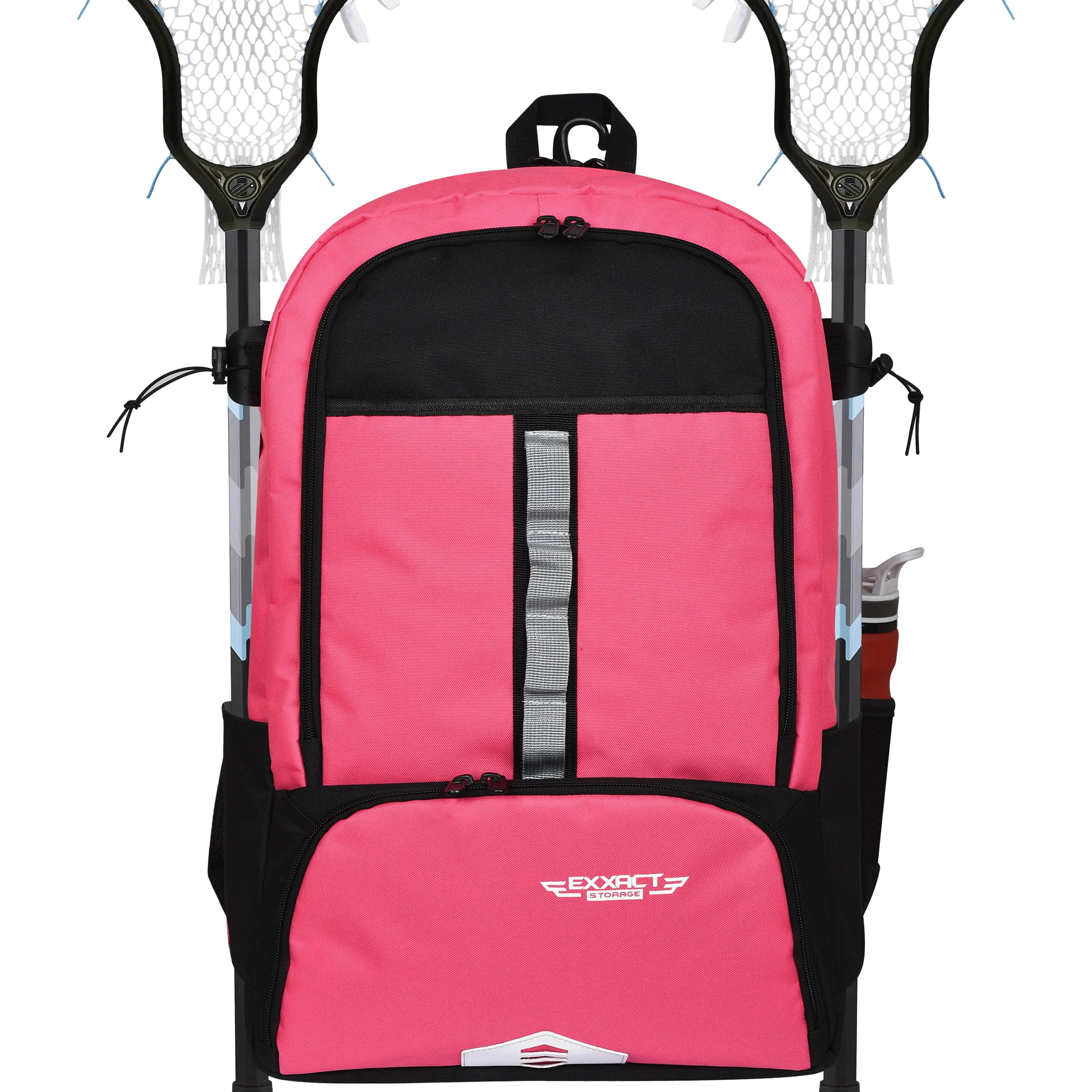 Exxact Sports Lacrosse Bag with Two Stick Holders and Separate Cleats Compartment - Extra Large Lacrosse Backpack For Adults