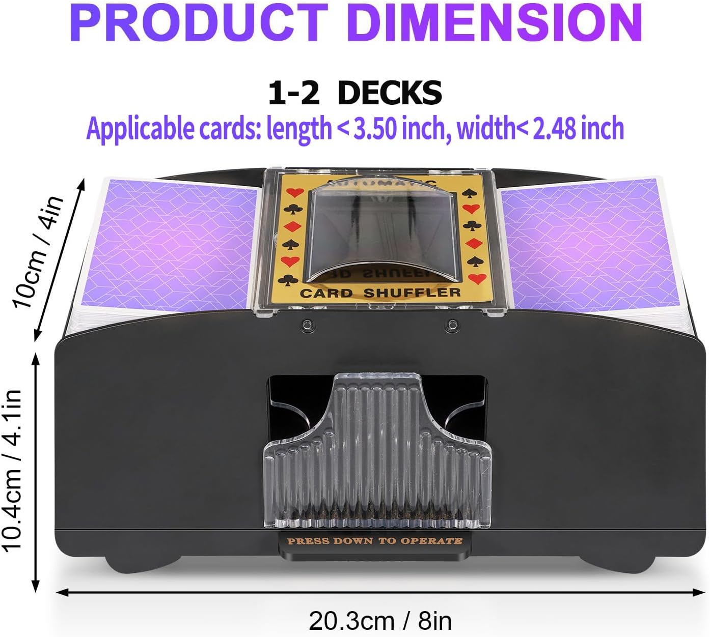 Automatic Card Shuffler 2/1/4/6 Deck,Battery-Operated Electric UNO Poker Shuffler,Playing Card Shuffler for Home Card Game,Travel