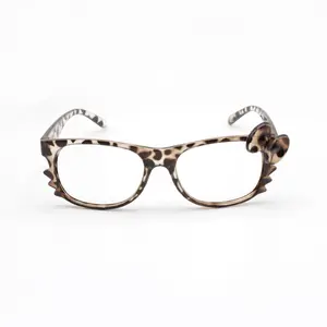 Y2K Leopard Glasses, No Lens Retro Frames, Kawaii Decorative Eyewear for Cosplay & Anime, 2025 Trendy Emo Grunge Accessory Vintage Diy