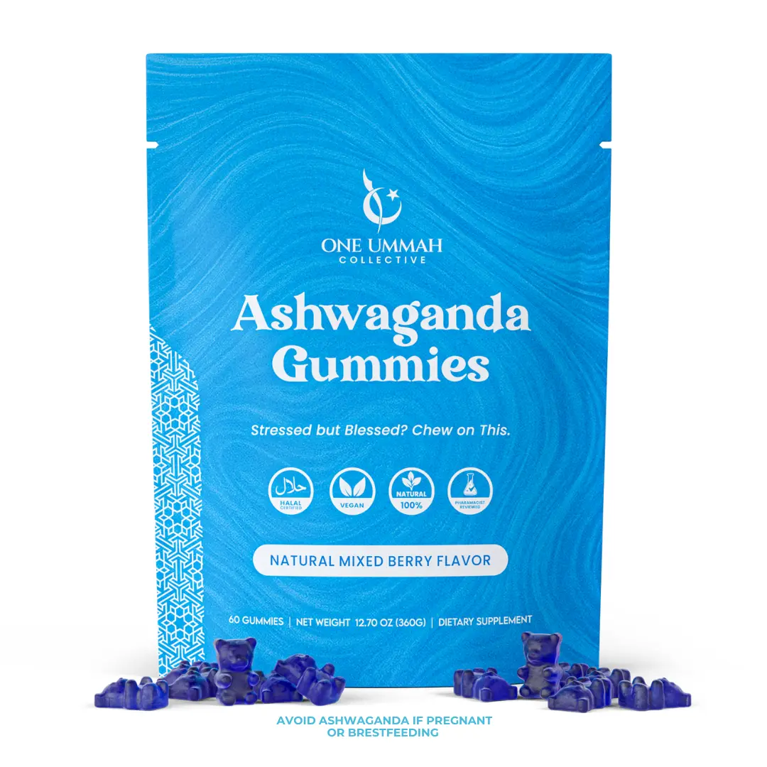 Halal Certified Ashwagandha Gummies with L-Theanine & Black Pepper - Calm & Collected - Vegan, Easy Digestion, & High Absorption - 60 ct, Natural Supplements, Health And Wellness