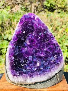 1PC Large Rare Purple Crystal Cluster Geode, Natural Crystal Geode, Quartz Crystal - Druzy Mineral Crystal Rock Collection, Loose Gemstones, Home Decor, Unique Holiday Gifts, Ideal Choice for Crystal Enthusiasts