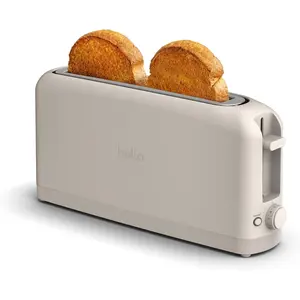 bella 2 Slice Slim Toaster, Fits-anywhere™ Kitchenware, 6 Setting Shade Control with Reheat & Cancel Buttons, Fits sourdough, 10" Long Slot, Anti Jam & Auto Shutoff, 900 Watt, Oatmilk