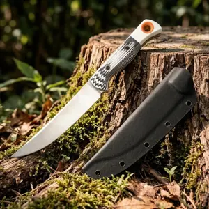 1pc Straight Knife G10 Handle Anti Corrosion Blade Stainless Steel Blade Camping Adventure Tool Accessory, Daily Practical Edc Tool, Hiking Helper, Men's Gift