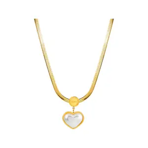 Heart Pendant Stud Earrings Set Stainless Steel Love Heart Jewelry for Women Gold Color Necklace & Earrings Set for Halloween Wedding Anniversary Christmas