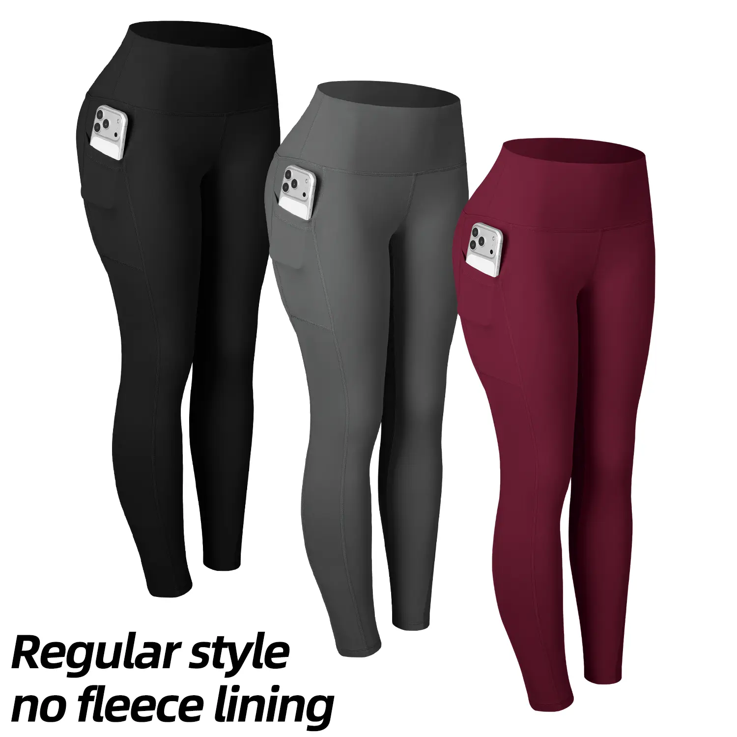 Regular style no fleece lining:Black+Gray+Red