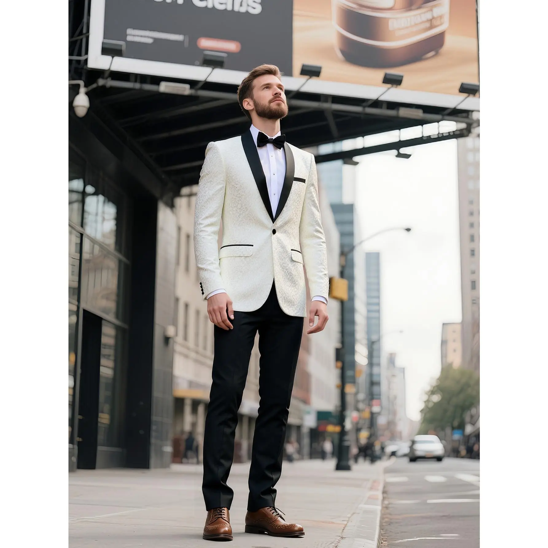 Men's Formal Wear, Slim Fit Paisley Shawl Collar Tuxedo Blazer with Longsleeves for Weddings & Black-Tie Events, Suit, Polyester, Fitted, All Seasons, Button, Dry Clean, Elegant, Menswear, Set, Party, Long Sleeve, Patterned