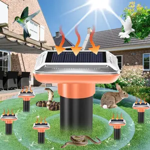 6pcs Solar Powered Ultrasonic Mouse Repeller, Sound Wave Pulse Pest Control Deterrent for Outdoor Garden & Yard, Waterproof Ip66 Protection