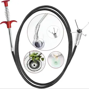 Drain Snake, 63in 33in Drain Clog Remover, 60cm 160cm Spring Pipe Dredging Tools, Drain Cleaner Sticks Clog Remover Cleaning Tools, Gutter Cleaning Tools Drain Cleaner For Toilet Sewer