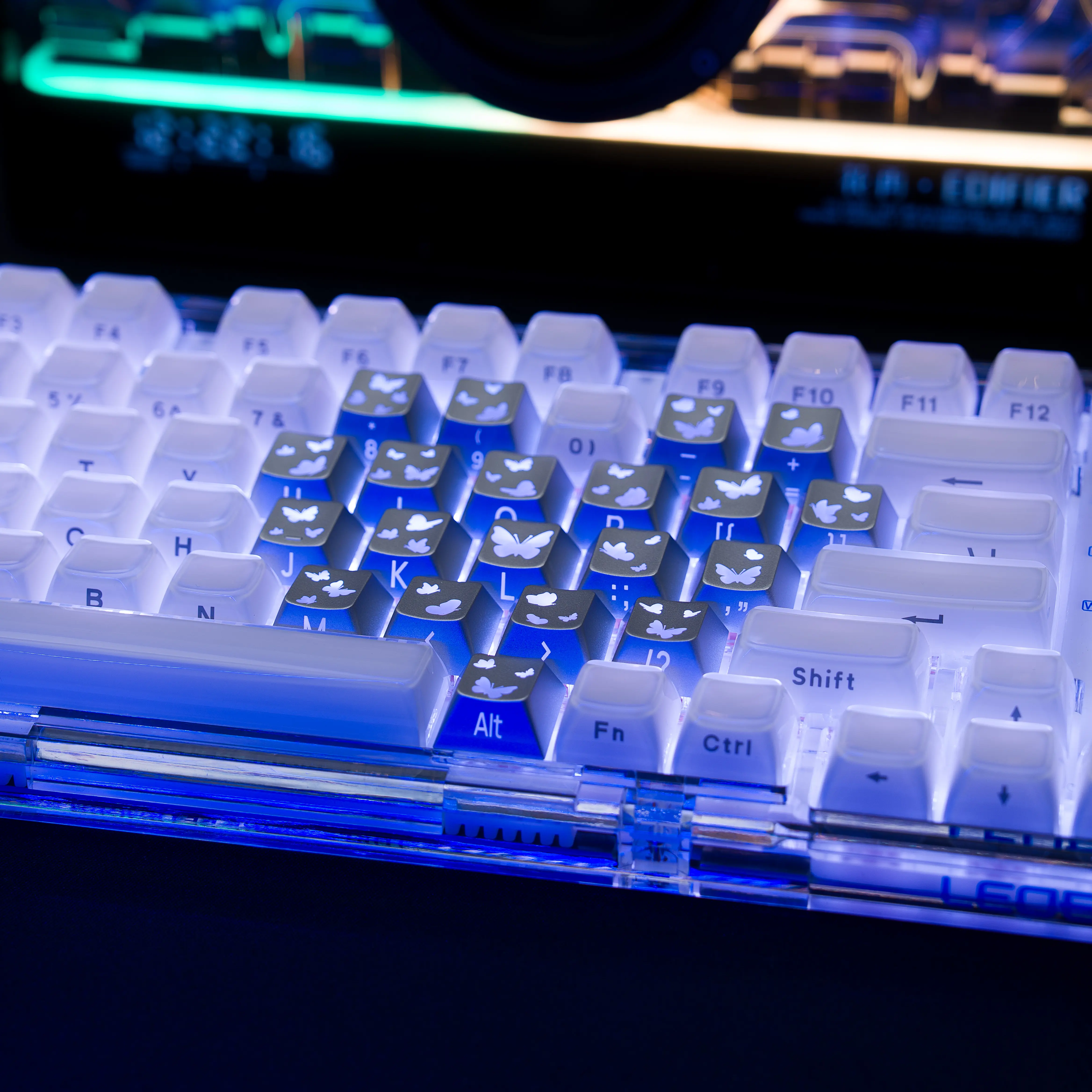 DigAura FlutterBloom 21-Key OEM Profile Keycap Set, IMD-Tech MX Structure, PC Material, Double-Shot, Cherry Profile Compatibility for MX Switches, DIY Users (Keycaps Only, Keyboard Not Included)