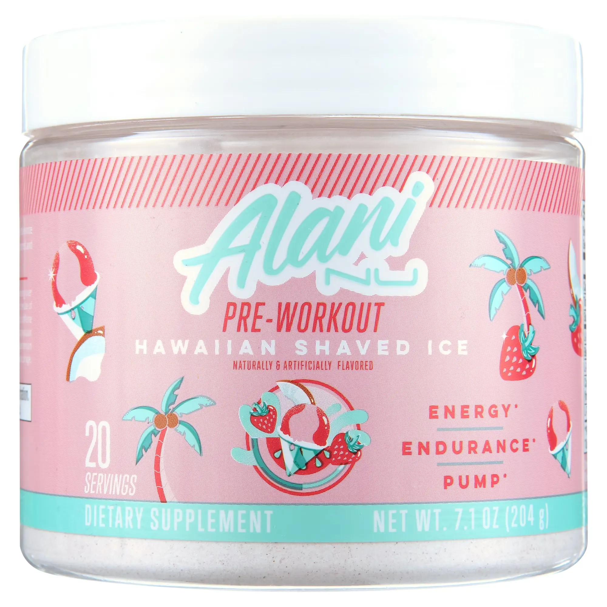 Crush your workouts with Alani Nu Pre-workout Powder, Hawaiian Shaved Ice, 20 Servings, 200mg Caffeine high-quality energy