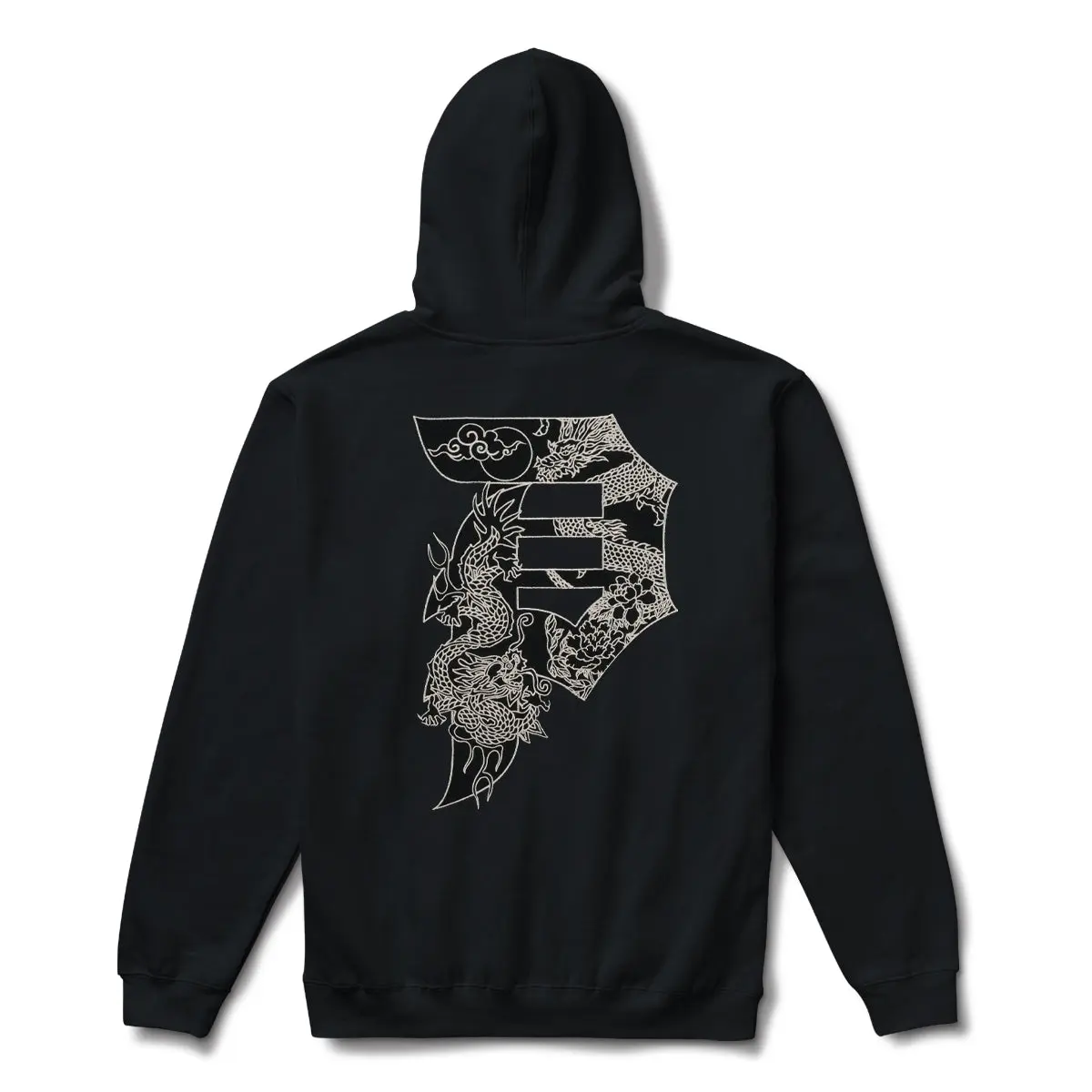 PRIMITIVE APPAREL Men's Boxy Fit Hooded Sweatshirt, Heavyweight 500gsm Cotton Pullover, Casual Menswear Tops with Embroidered Artwork, Sweatshirts, Fabric