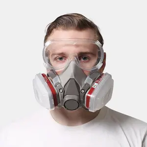 Reusable 16-in-1 Industrial Respirator Mask – Dual Filter Anti-Dust & Gas Protection for Painting, Construction & DIY Work