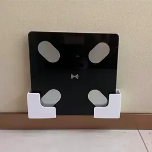 Wall-Mounted Weight Scale Storage Rack, Adhesive Installation, Wall Mount Compatible, Durable Plastic Space-Saving Organizer, Bathroom and Home Gym Use, 22lb Capacity, Bathroom Accessories Organizer