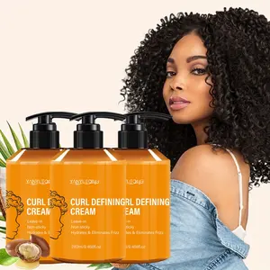 3 bottles of 280ml curly hair styling cream, no wash curly hair care mask, rich in castor oil and shea butter, deeply moisturizes hair, making it look more fluffy