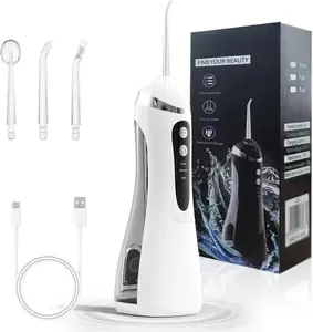 Water Flosser Cordless Water Flosser (200 mL) — 3 Modes and 4 Nozzles  USB Rechargeable  Portable Oral Care, Waterproof Design USB Rechargeable Suitable for Braces Wearers Effective for Tartar and Plaque Removal