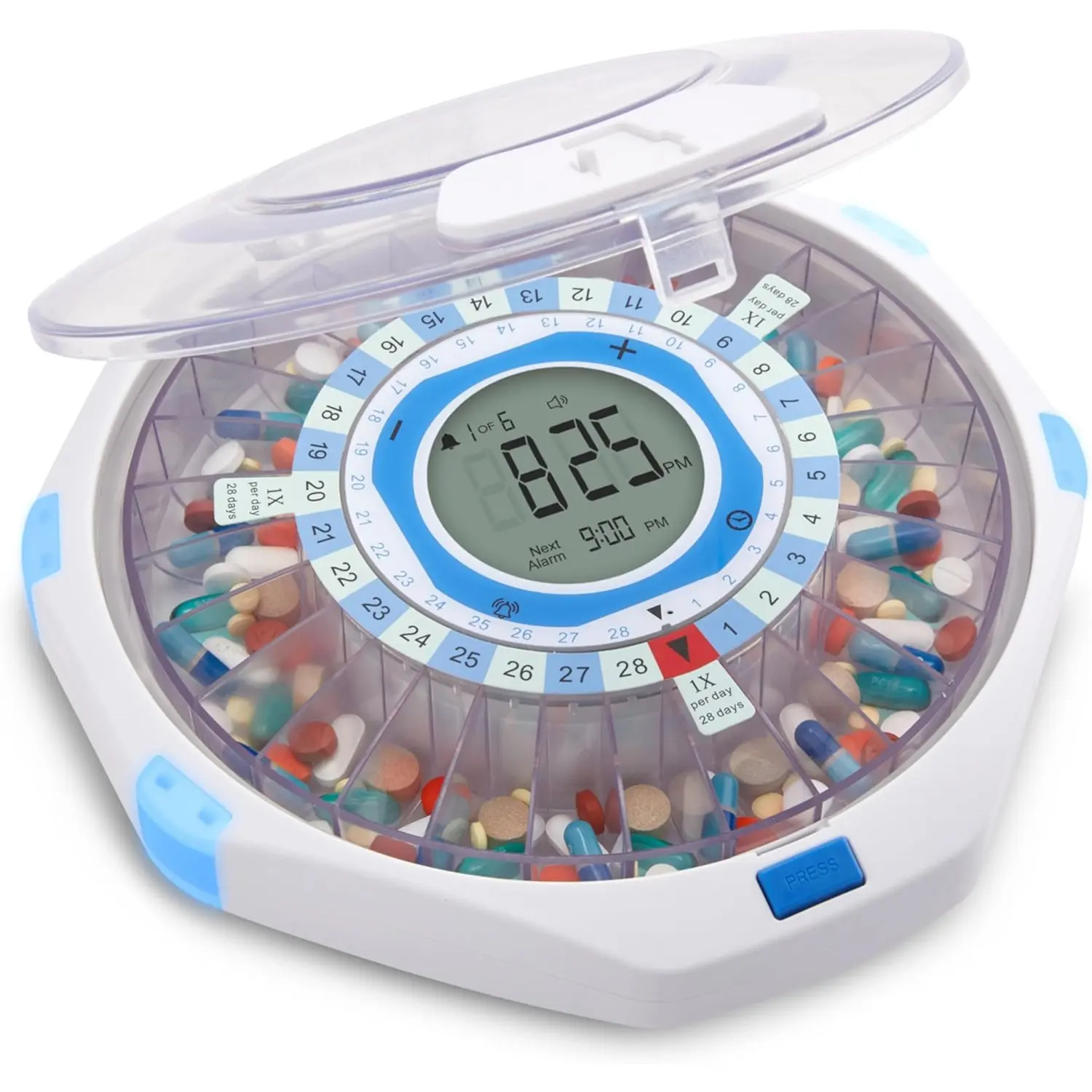 LiveFine WiFi Automatic Pill Dispenser & 28-Day Remote Medication System W/Lock & Key