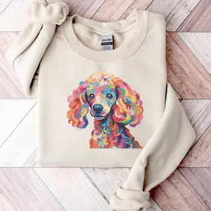 Poodle Vibrant  Sweatshirt | Poodle Lover | Poodle Sweater | Poodle Mom | Gift For Poodle Mom | Dog Sweatshirt
