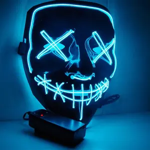 LED Glowing V-Shaped Cold Light Face Mask, Fashion Accessory for Halloween Party & Dance