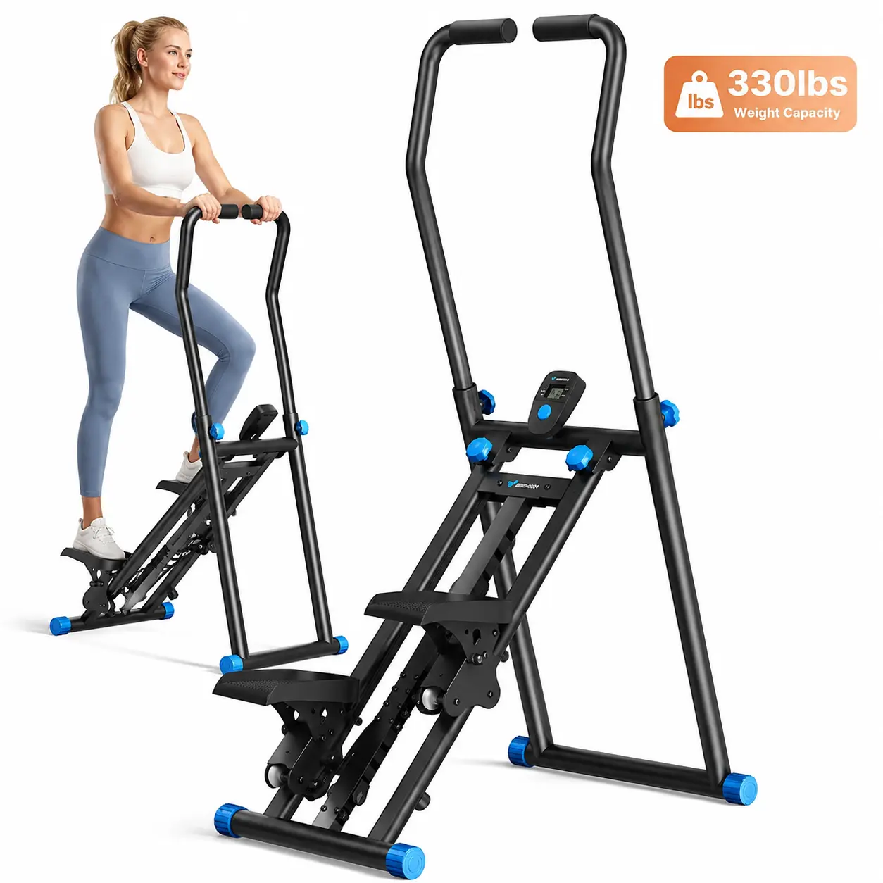 Stair Stepper Cardio Climber - Full-Body Workout, Adjustable Pedals, 330LBS Capacity, Ergonomic Handlebar, Quiet Home Gym, Exercise Equipment For Home, Home Fitness Machine