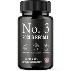 No. 3 Focus Recall Advanced Memory and Focus Support Pills Natural Vitamin Supplement Once Daily 60 Capsules