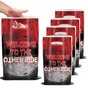 10-Pack Reversible Forest Gift Bags, Party Favor Storage Pouches, Perfect for New Year, Easter, Thanksgiving, Halloween Gifts, Party Favor Packs