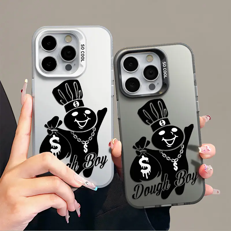 Dough Boy Aesthetic Pattern Casing For iphone17 16 15 14 13 12 11 X XS  PRO PLUS MAX Hard TPU PET PC Black Silver Gift Shockproof Protection Aesthetic Anti-Drop Protective Protector Phone Cases Shell Co