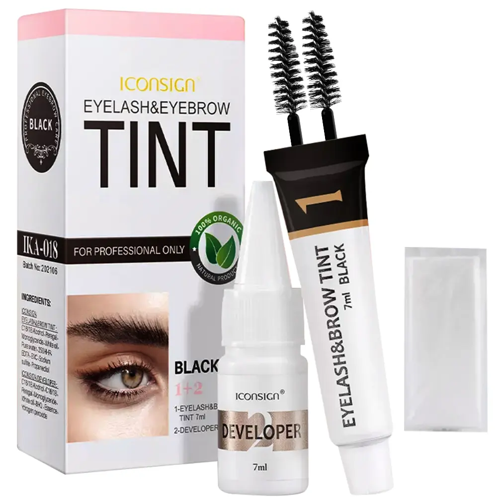 Eyelash & Eyebrow Tinting Color Kit, Long-Lasting and Waterproof for a Natural Look, Easy-to-Use Summer Makeup Essential, Eyebrow Gel Makeup Kit, Tinted Brow Gel, Eyebrow Dye, Brow Makeup Products