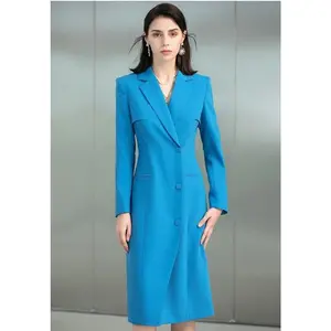 Blue Doublebreasted Coat Dress