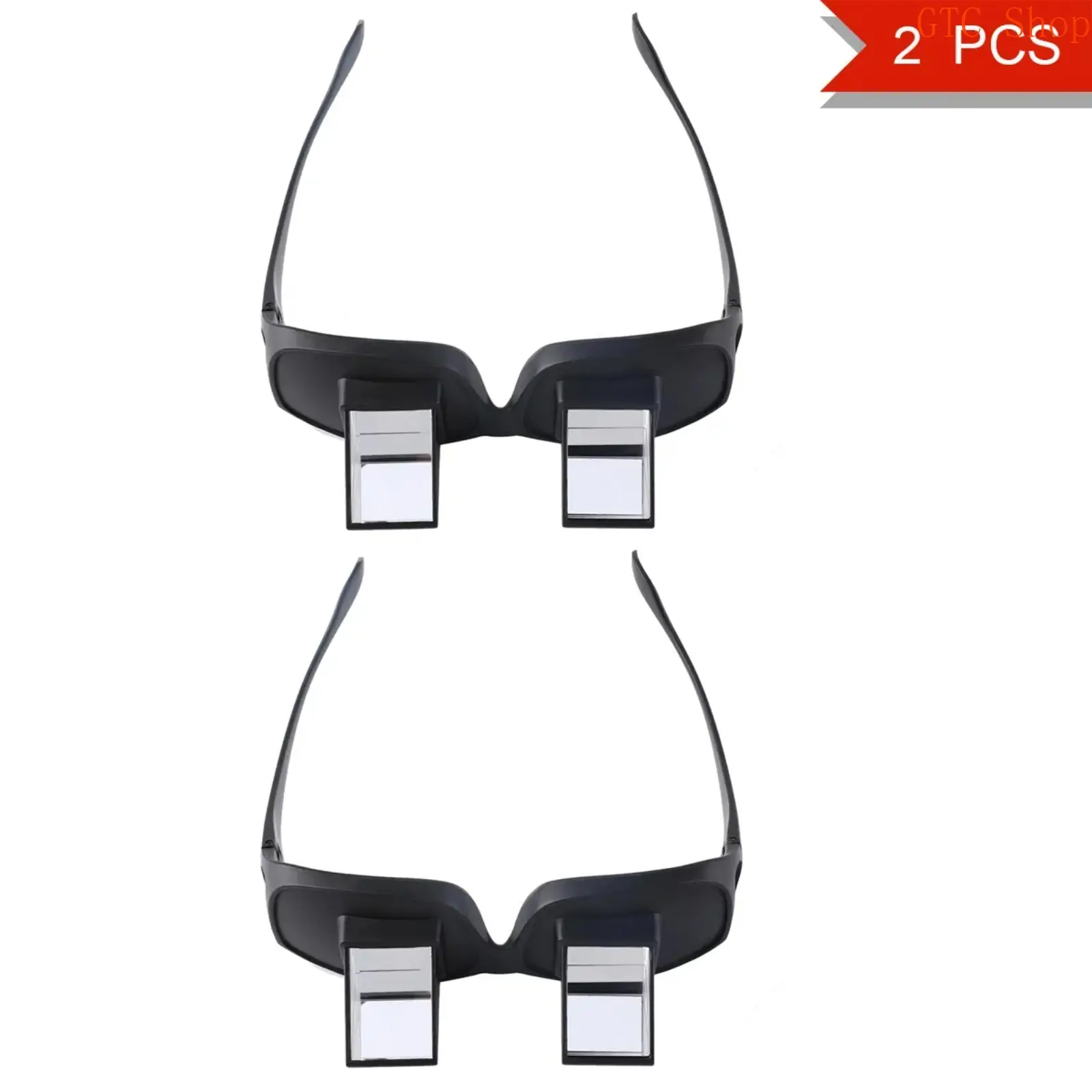 2 Pcs Lazy Prismatic Periscope Reading Glasses, Viral Horizontal Lying Down Eyewear, High Definition Visual Comfort Lens, Ergonomic Unique Reflective Optical Design, Ultra Clear Non-Distorted View Readers, Bed Rest Reading Watching Daily Relax Accessory o