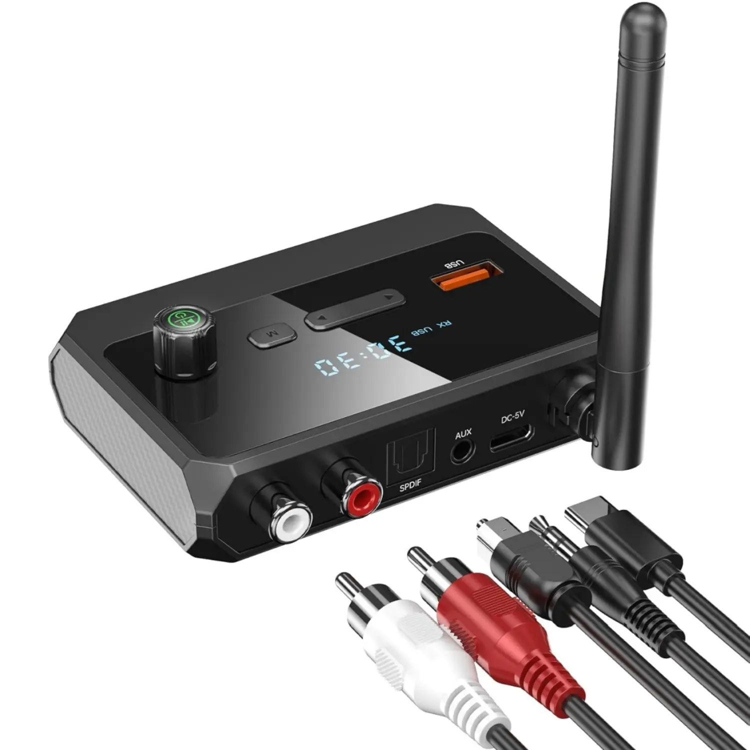 Wireless 5.3 Receiver, Home Stereo Audio Adapter, HD Music Streaming, Supports Fiber Optic and 3.5mm Interface, Speaker Adapter, Audio Equipment, Modern Audio Technology