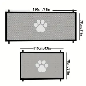 Safe Portable Pet Safety Gate for Doorways - Quick Folding Mesh Fence for Small Dogs - Adjustable, Childproof, Durable Design for Hallway, Doorway and Stairway Safety, No Holes Required, Protective Net