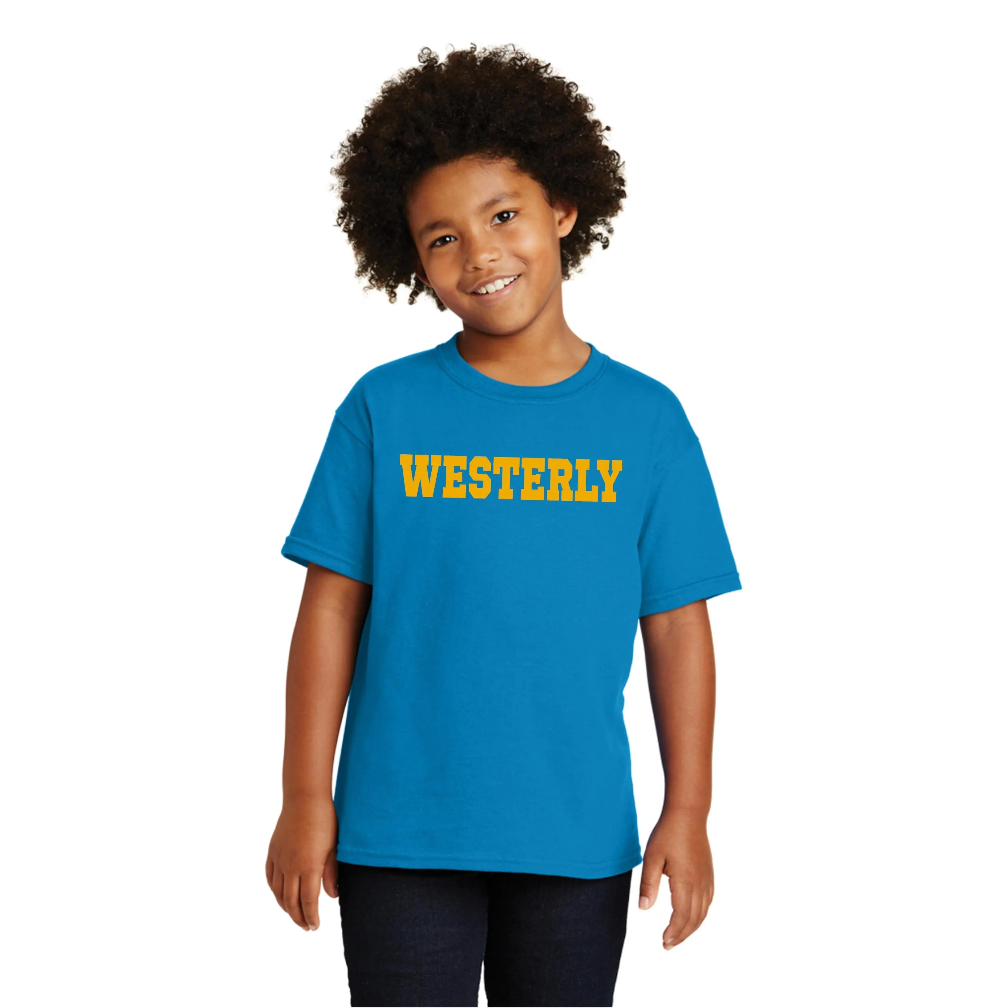 Westerly Sapphire T-Shirt with Yellow Logo (Youth/Adult)