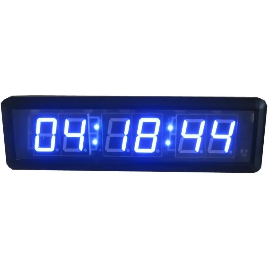 Digital Wall Clock with Large 1.8" Blue LED Display, Rectangle Aluminum Frame, Countdown Up Timer and Stopwatch with Remote for Gym, Home, and Classroom, Home Supplies, High Quality Pcb