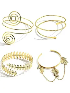 4 Pcs Arm Cuff Upper Arm Band Cuff Bracelet Bangle for Women, Adjustable Armband Set, Fashionable Accessory for Daily Wear
