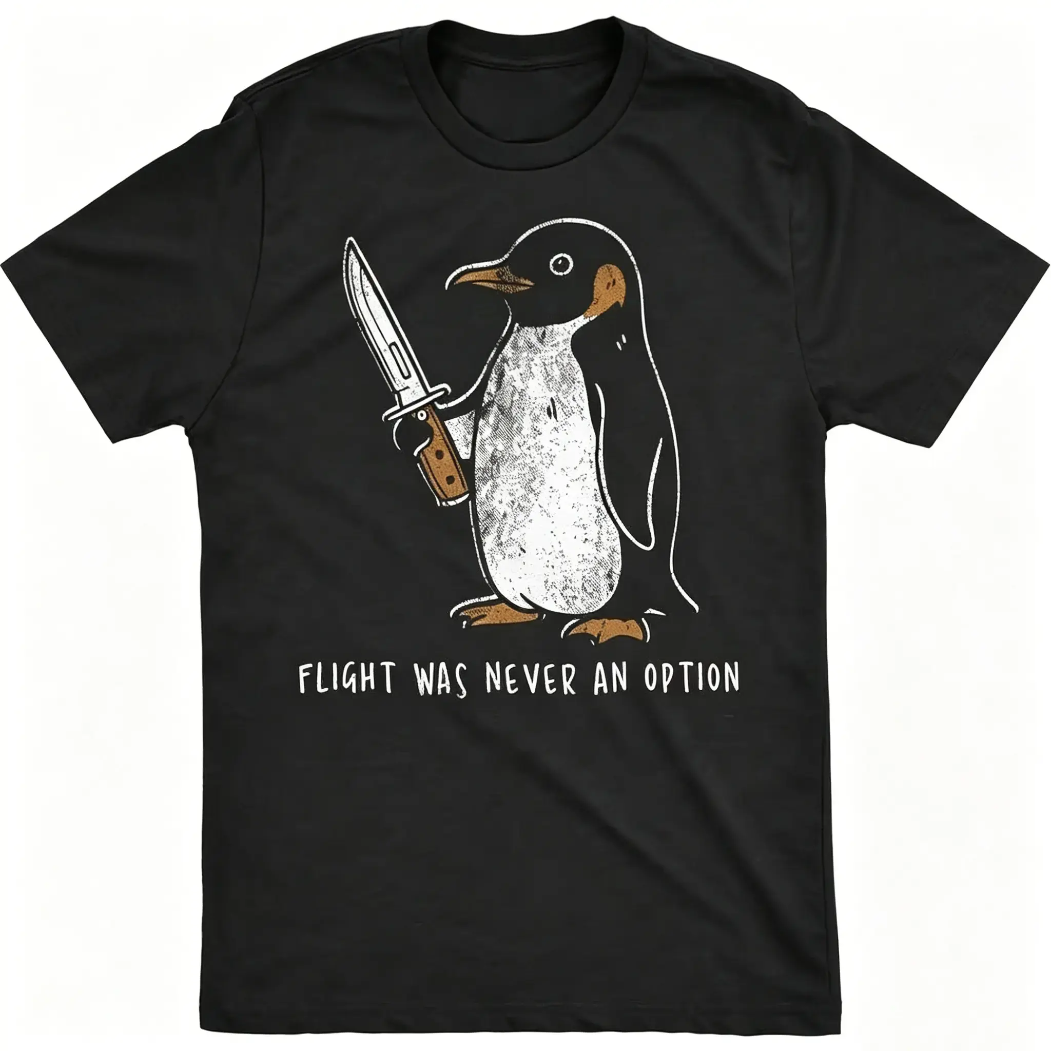 Men's Sarcastic Penguin Graphic T-Shirt - Casual Short-Sleeve Round-Neck Tee, Soft Fabric, Relaxed Fit for Summer