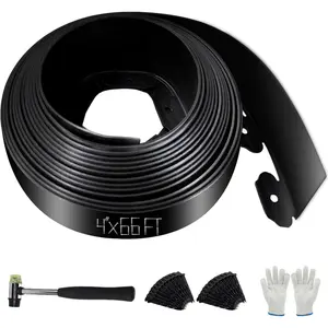 No Dig Landscape Edging 4" x 66FT Kit, Edging for Landscaping with 200 Spikes, for, Lawn, Flower Beds and Yard