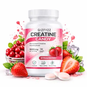 Creatine Chews 5000mg – Strawberry Flavor | Micronized Creatine Monohydrate Gummies, 90 Chewable Tablets | Energy, Strength & Workout Performance | No Mixing Required