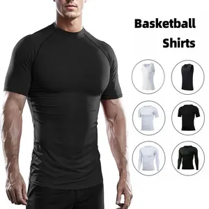 PSYCHE Men's Basketball Vest 1 Pack Solid Color Round Neck Fitting Sports Quick Dry fit Breathable Skin Sportswear for Gym Workout Running Basketball tops Shirt Exercise