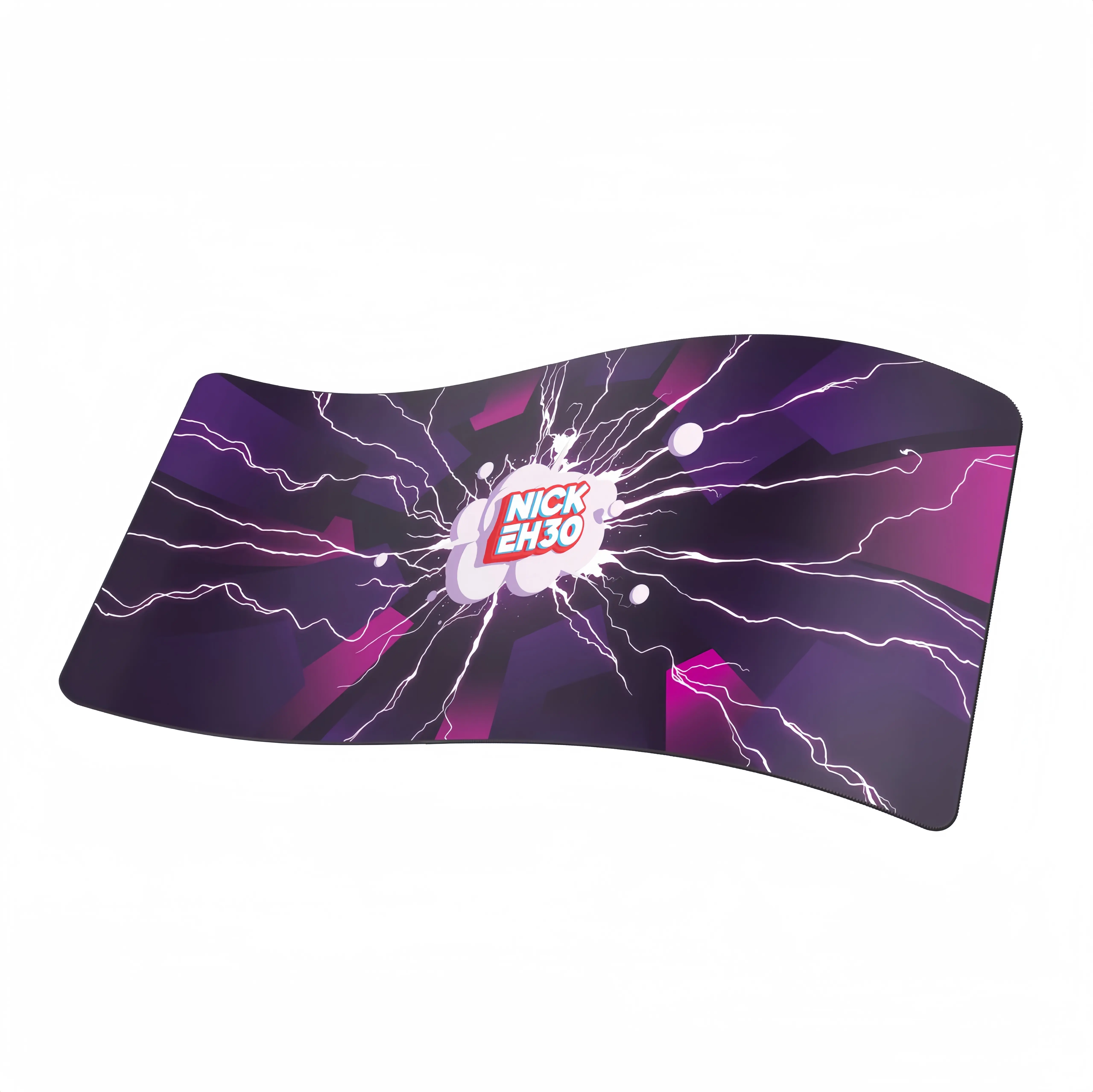NickEh30 x GHOST Lightning Energy XXL Deskpad 35.4x15.7x0.18 Inches Indigo Colors Hand-drawn Artwork Non-slip Rubber Base Easy Glide Smooth Surface for Gaming