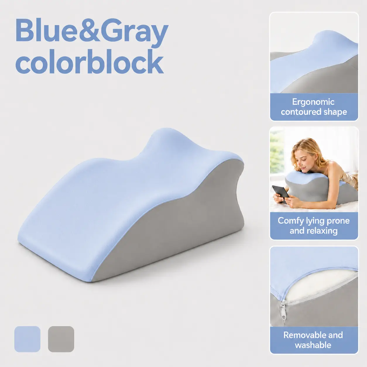 Orthopedic Memory Foam Ergonomic Support Pillow - Neck Rest Cushion, Skin-Friendly, Machine Washable for Home Bed/Sofa Couch Rest, Vacuum-Rolled Packaging, Versatile Compatibility